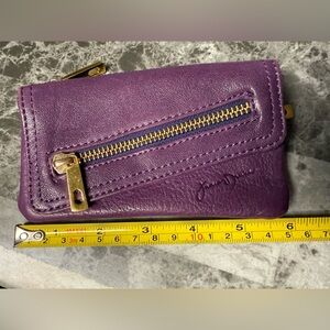 Junior Drake Small Wallet Pouch Purple with Gold hardware